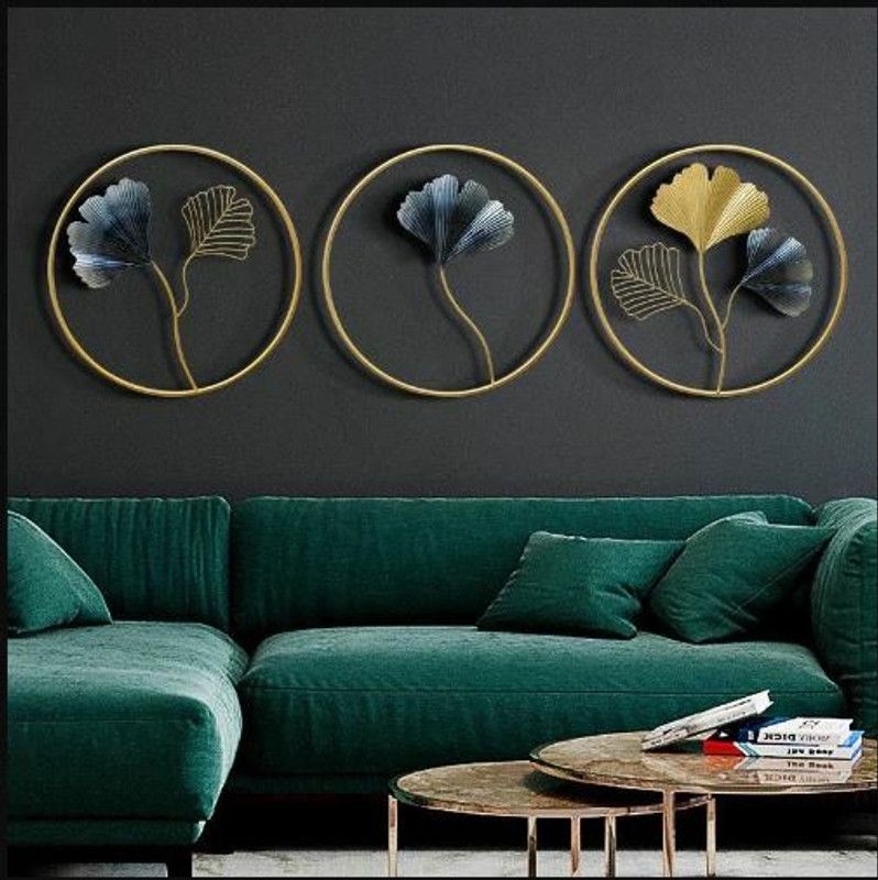 Iron Metal Handmade Decorative Wall Hanging 3 RING WALL FRAME Wall Decor  (36 inch X 13 inch, MULTICOLOUR)