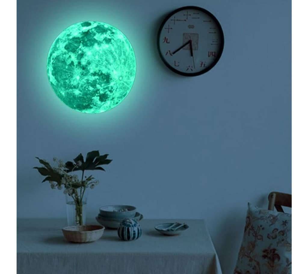 3D Luminous Moon Earth Wall Stickers 20cm for Home Decor Living Room