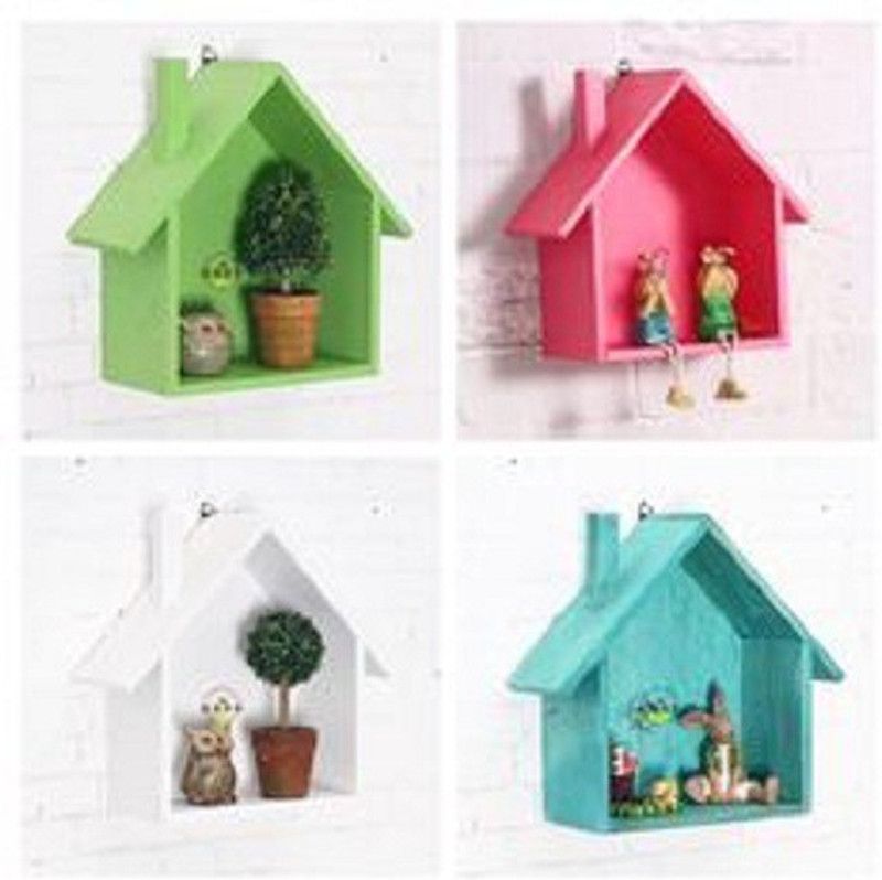 Umar Enterprises MDF (Medium Density Fiber) Wall Shelf  (Number of Shelves - 4, Green, Pink, White, Blue)