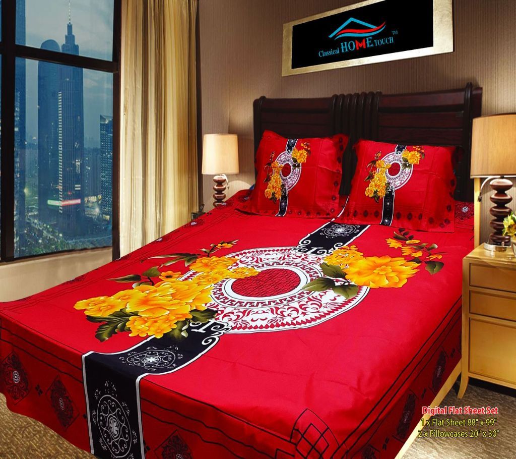 Panel Bed Sheet - Smoky Red - 57 - ANJ