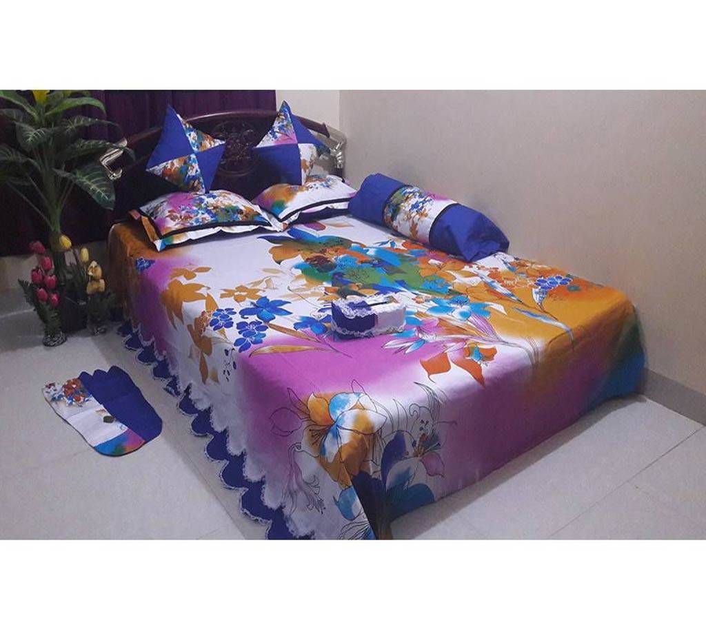 Cotton King Size Bedsheet Set - 8pcs (AF 034)