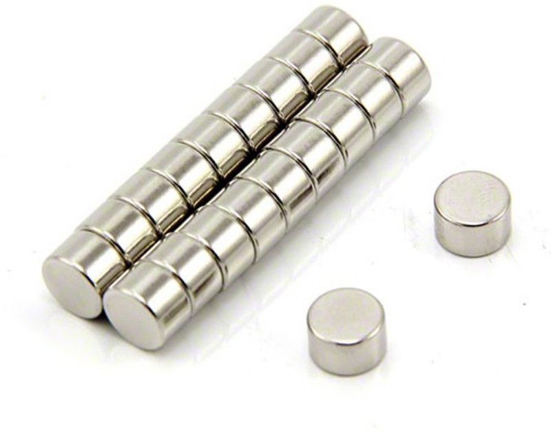 ART IFACT 20 Pieces of 8mm x 5mm Neodymium Magnets - N52 Disc / Cylindrical magnets - Rare Earth NdfeB Fridge Magnet, Multipurpose Office Magnets, Magnetic Paper Holder Pack of 20  (Silver)
