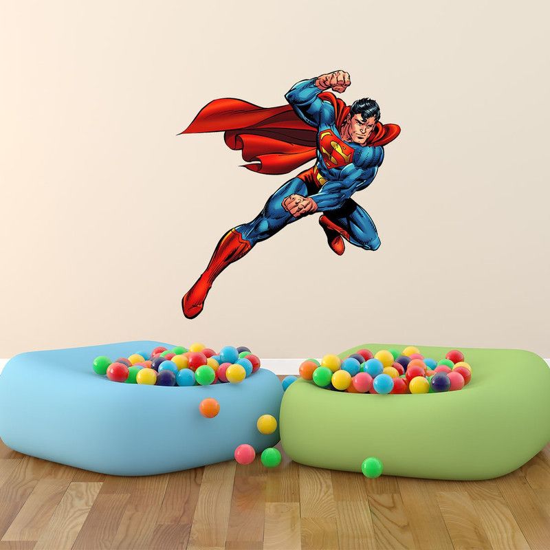 Spinn Decor Wall Decal DC Comics Superman 30 cm DC Comics Superman Wall Sticker Self Adhesive Sticker  (Pack of 1)