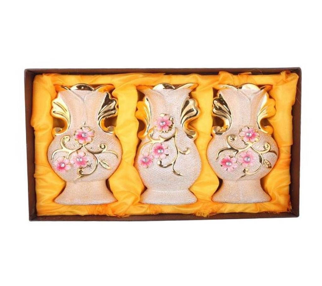 Ceramic Flower Vase Set - Peach