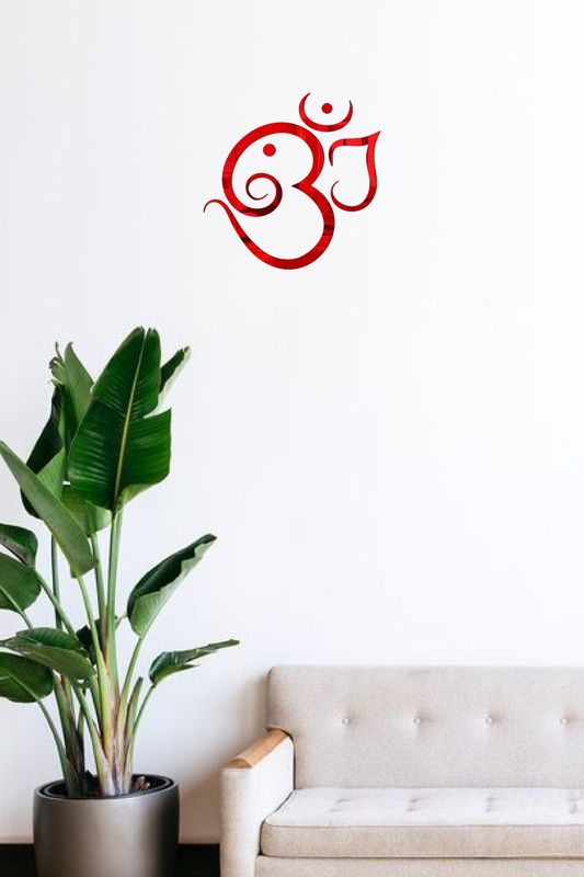 Decor studio 30.48 cm decorative ohm beautiful mirror blue acrylic sticker Self Adhesive Sticker  (Pack of 1)