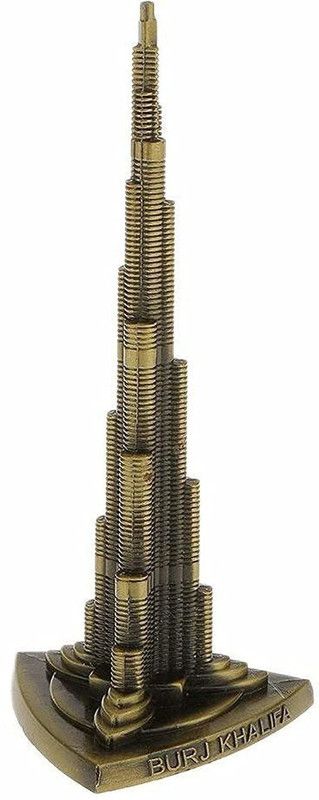 K.K FURNITURE Burj Khalifa Metal Showpiece for Home Decor - 15 cm (Metal, Copper) Decorative Showpiece - 15 cm  (Metal, Gold, Black)