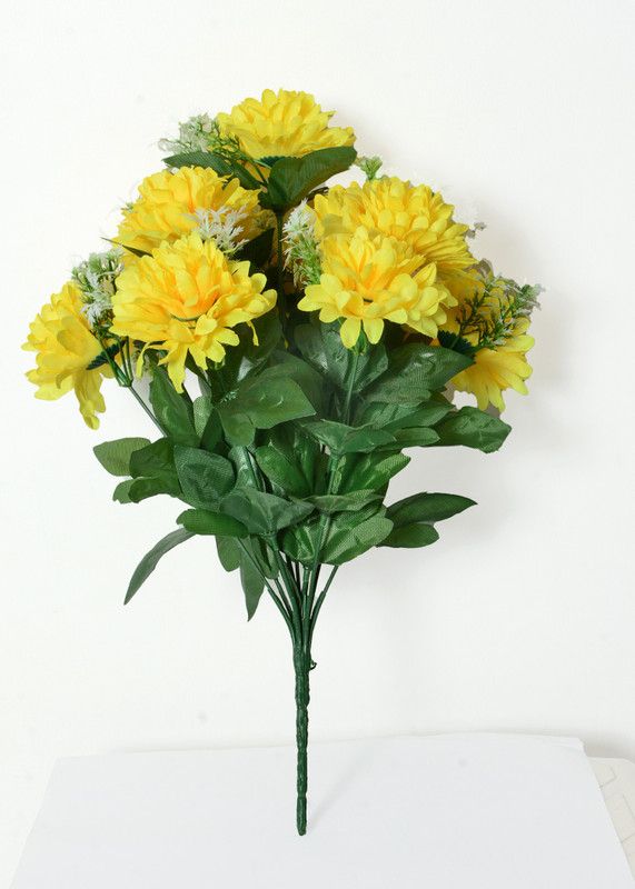 UMA SIGN Yellow Tulips Artificial Flower  (15 inch, Pack of 10, Flower Bunch)
