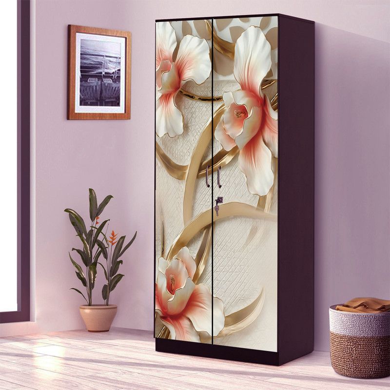 WallDaddy 213.36 cm Glass Leaf Almirah Self Adhesive Sticker  (Pack of 1)