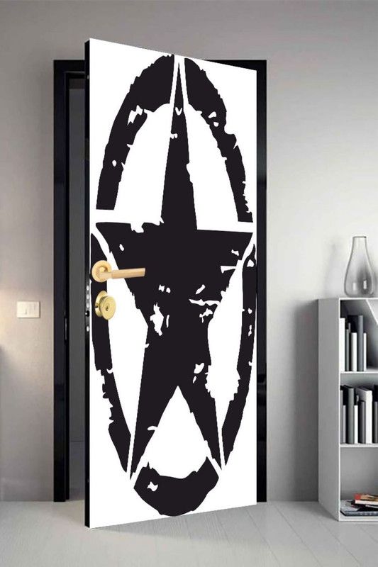 qth 213 cm Line Art Dor-1899 Design Door Sticker Self Adhesive Sticker  (Pack of 1)