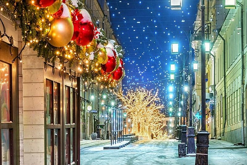 winter christmas city christmas decoration Poster, Wallpaper Paper Print  (12 inch X 18 inch)