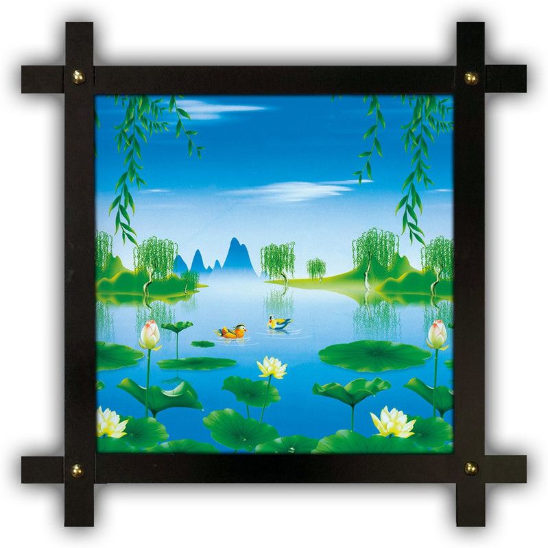 Poster N Frames Cross Wooden Frame Hand-Crafted with photo of Natural Landscape Scenery 25329 Digital Reprint 16.5 inch x 16.5 inch Painting  (With Frame)