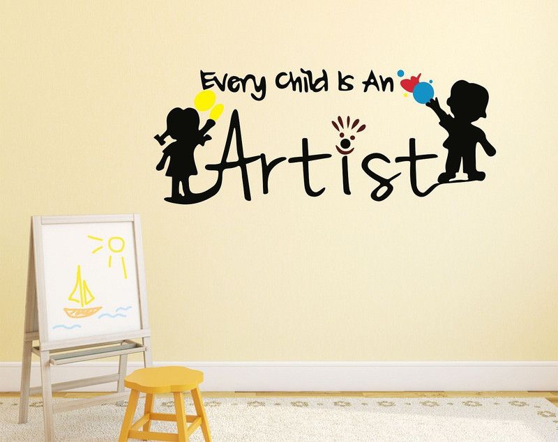 Zampyy 80 cm Every Child is an Artist Wallsticker Self Adhesive Sticker  (Pack of 1)