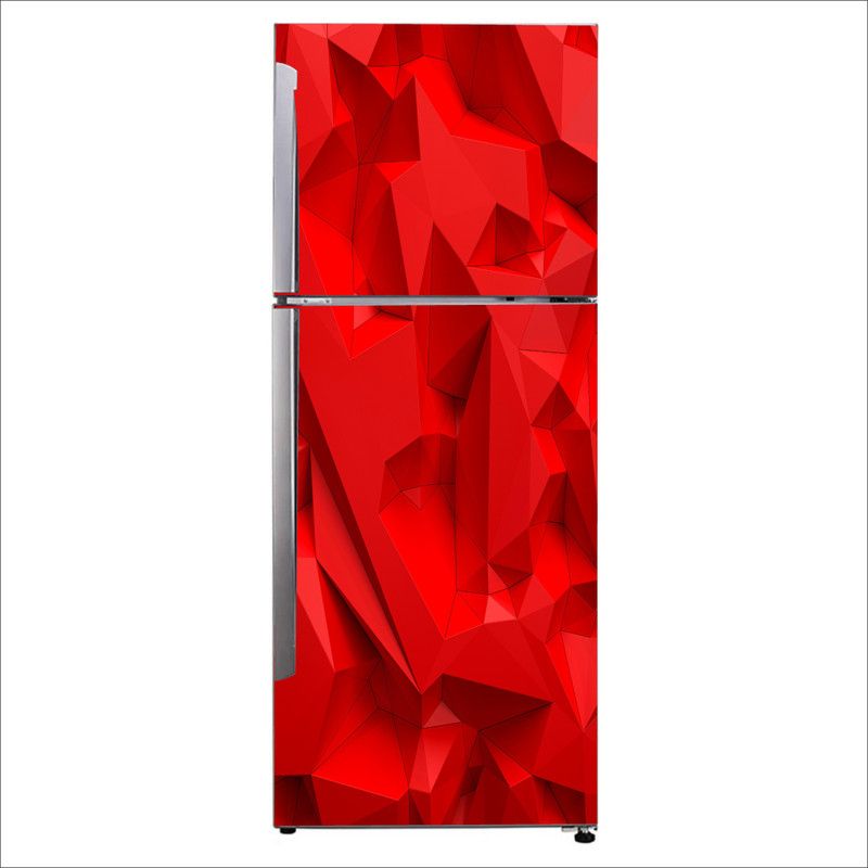 Advait Designs 60 cm Advait Designs Decorative bright red shapes abstract Extra Large Fridge Sticker Self Adhesive Sticker  (Pack of 1)