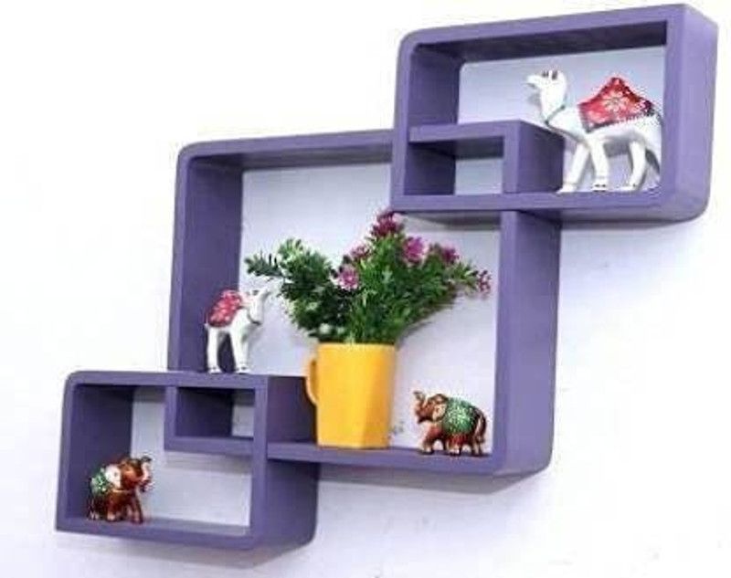 ANB Enterprises MDF (Medium Density Fiber) Wall Shelf  (Number of Shelves - 3, Purple)