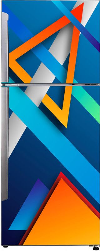 K2A Studio 60 cm abstract multicolor square, rectangular, and lines shape stylish design Self Adhesive Sticker  (Pack of 1)