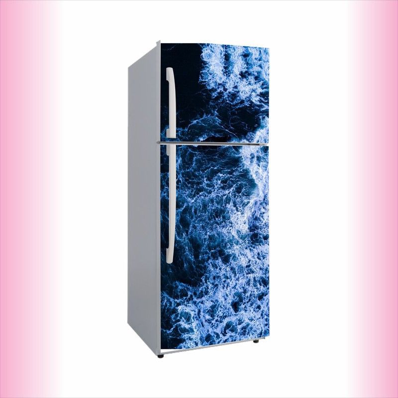 Advait Designs 60 cm Advait Designs 3d water splash with dark abstract effect fridge wallpaper poster self adhesive vinyl fridge wrap decorative wall sticker (PVC vinyl multicolor) Size 60x160 cm Self Adhesive Sticker  (Pack of 1)