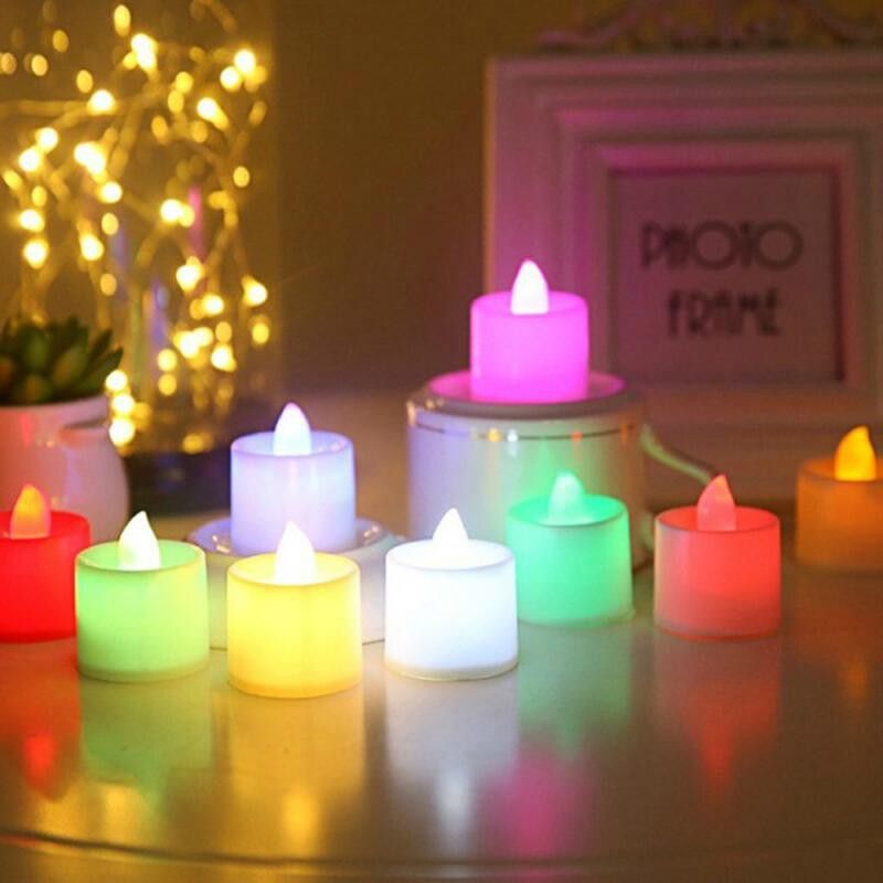 WunderVoX IXX™-212-FTF-Flameless Battery Operated Smokeless LED Tea Lights Candles Candle  (Multicolor, Pack of 10)