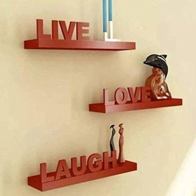 ANB Enterprises Well shelf love rack MDF MDF (Medium Density Fiber) Wall Shelf  (Number of Shelves - 3, Brown)
