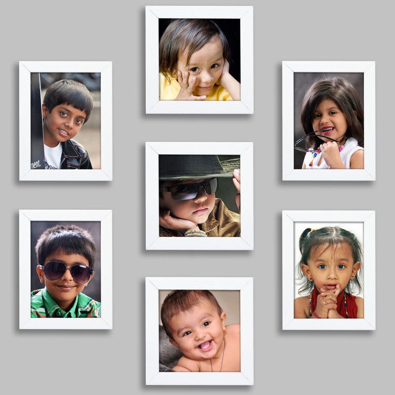 AJANTA ROYAL Glass Personalized, Customized Gift Best Friends Reel Photo Collage gift for Friends, BFF with Frame, Birthday Gift,Anniversary Gift Wall  (White, 7 Photo(s), 3-5x5 Inch & 4-4x6 Inch)