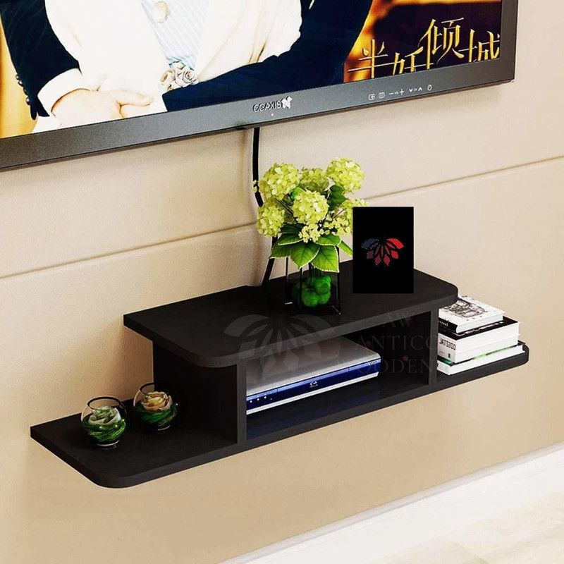 FUTURE GENERATION A GROUP Wooden Wall Shelf  (Number of Shelves - 2, Black)