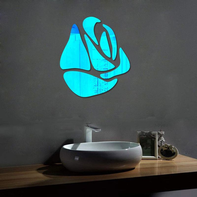 sp decals 39 cm beautiful decorative rose blue acrylic sticker Self Adhesive Sticker  (Pack of 1)