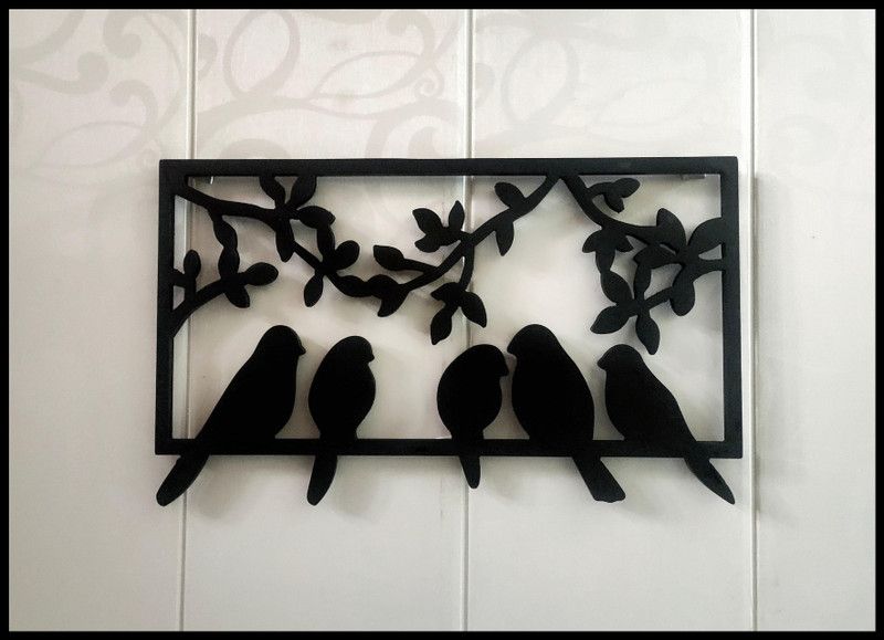 Classical Youth Wall-Hanging BIRDS Wall Art Decor Home/Office/Hotels/Cafes/Gift Item (MDF)  (Black)