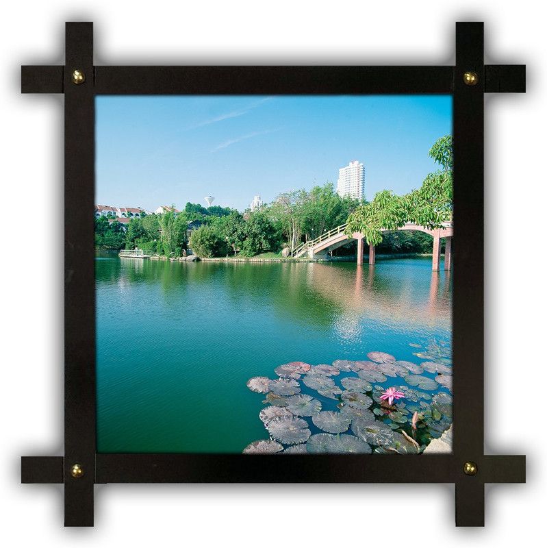 Poster N Frames Cross Wooden Frame Hand-Crafted with photo of Natural Landscape Scenery 25366 Digital Reprint 16.5 inch x 16.5 inch Painting  (With Frame)