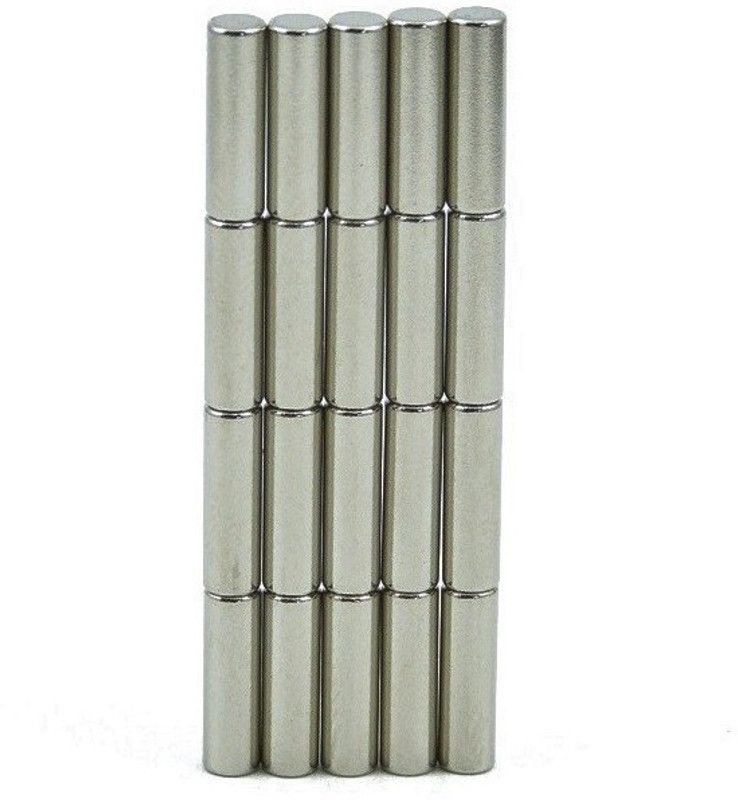ART IFACT 20 Pieces of 3mm x 10mm Neodymium Magnets - N52 Disc / Cylindrical magnets - Rare Earth NdfeB Fridge Magnet, Multipurpose Office Magnets, Magnetic Paper Holder Pack of 20  (Silver)