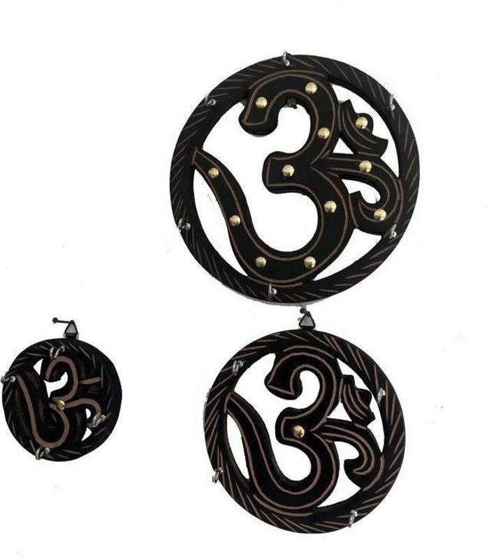 ANB Enterprises OM shape key holder MDF (Medium Density Fiber) Wall Shelf  (Number of Shelves - 3, Black)