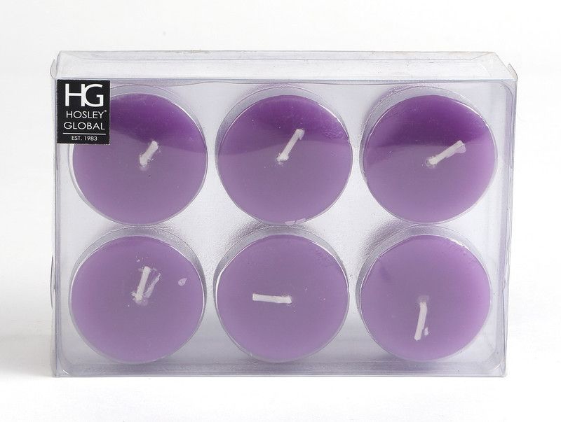 Hosley H56752 Candle  (Purple, Pack of 6)