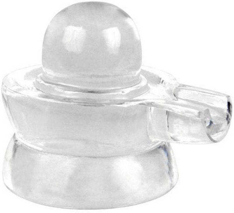SBBCO Pure Sphatik Crystal Shivling Decorative Showpiece - 4 cm  (Gold Plated, Clear)