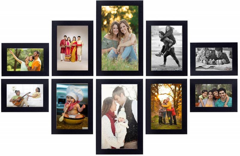 Volga Wood Personalized, Customized Gift Best Friends Reel Photo Collage gift for Friends, BFF with Frame, Birthday Gift,Anniversary Gift Wall  (Black, 10 Photo(s), 4X6, 5X7, 6X10)