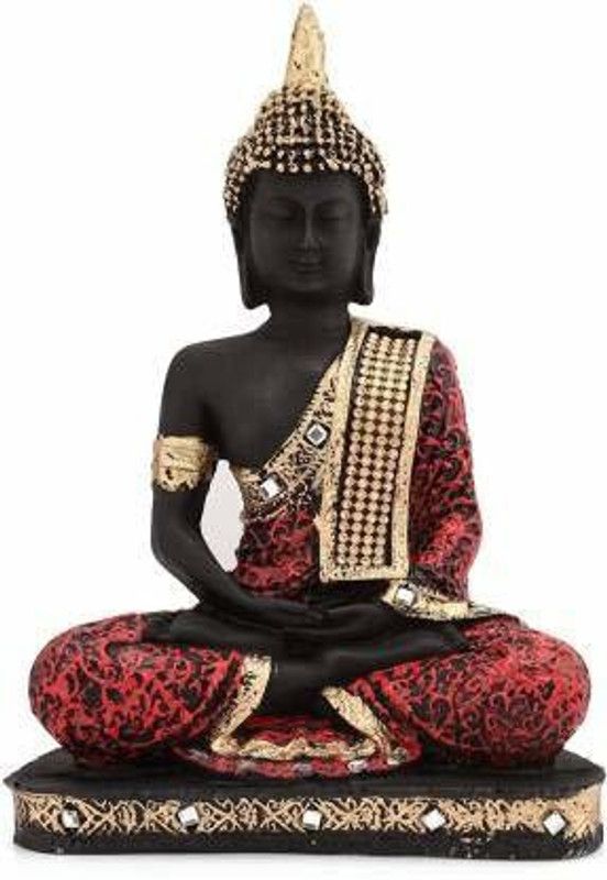 Harihar Shivling Stone Lord Buddha Statue Meditating Lord Buddha Idol Decorative Showpiece (Orange) Decorative Showpiece - 23 cm  (Polyresin, Orange)