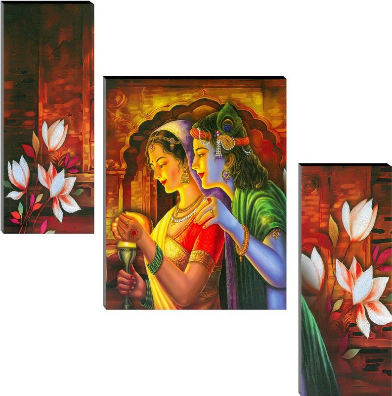 SHARVNI Digital Reprint 18 inch x 12 inch Painting  (Without Frame, Pack of 3)