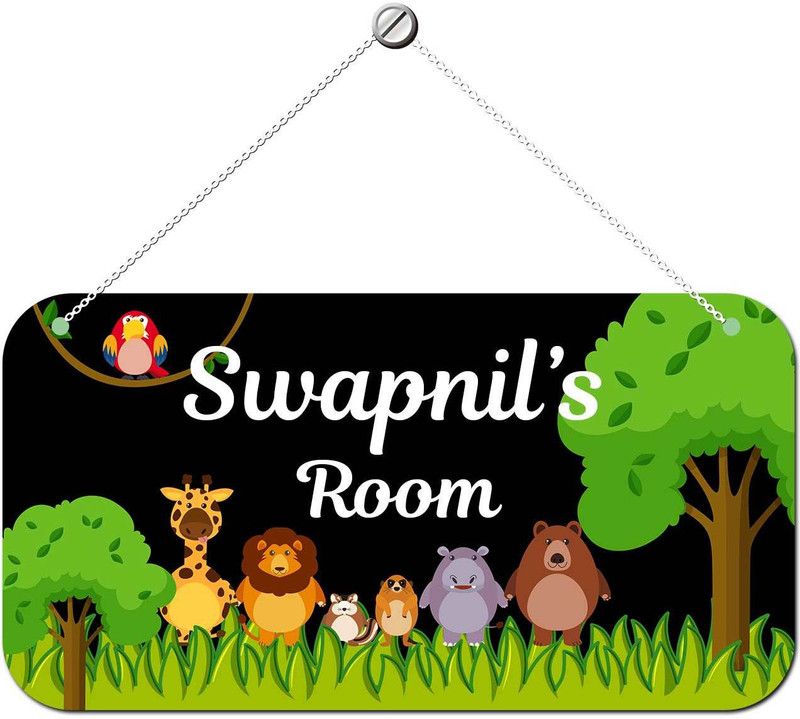 Ashvah Wooden Swapnil Door Sign Kids Room Name Plate  (Multicolor)