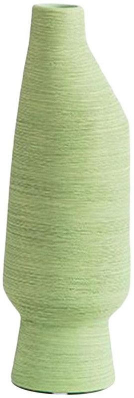 BNF Ceramic Vase Ornaments Flower Vase Brushed For Home Decor Green Ceramic Vase  (17 inch, Green)