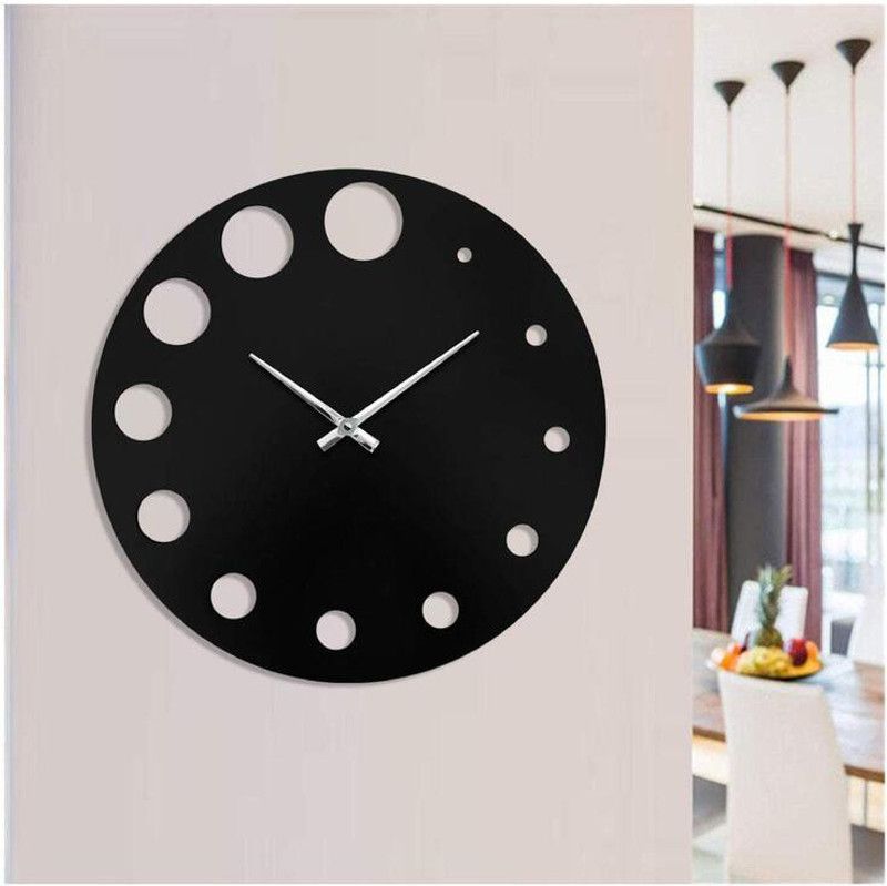 CADENCE HUB Analog 28 cm X 28 cm Wall Clock  (Black, Without Glass, Standard)