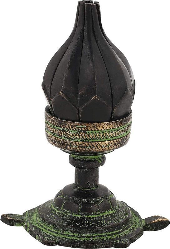 GURU JEE Brass Deepak Diya Ghee Wick Deep Aarti Showpiece Lotus Turtle Oil Lamp Puja Item Home Décor Fengshui Religious Gifts Brass Table Diya  (Height: 4 inch)