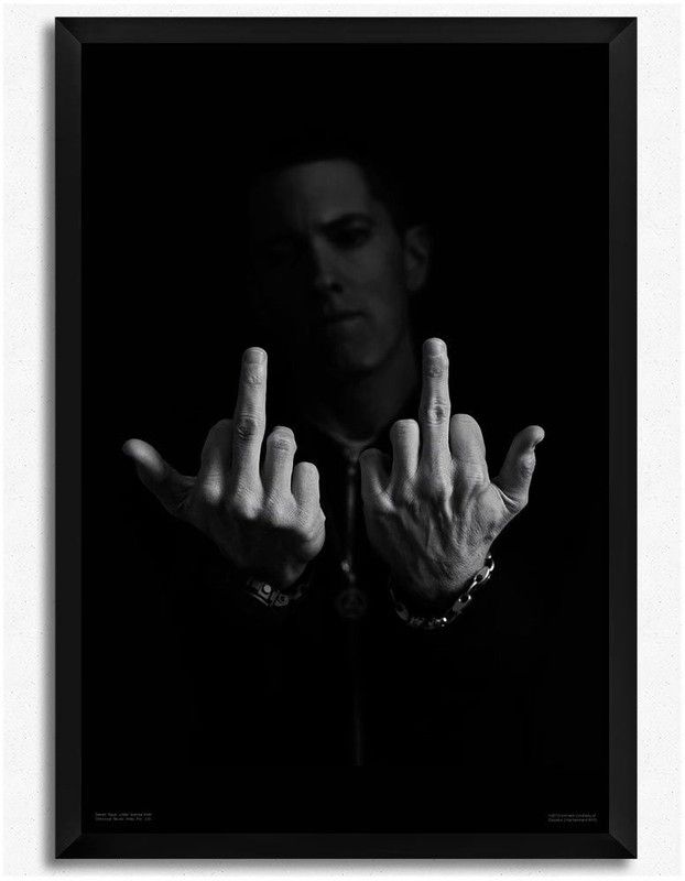 Eminem Fingers (Officially Licensed) Framed Paper Print  (19 inch X 13 inch, Framed)