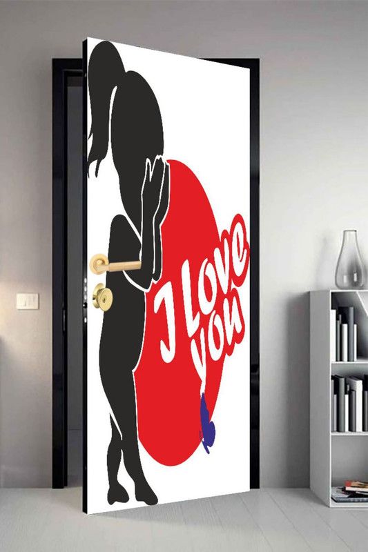 QTH 213 cm Line Art Dor-1874 Design Door Sticker Self Adhesive Sticker  (Pack of 1)
