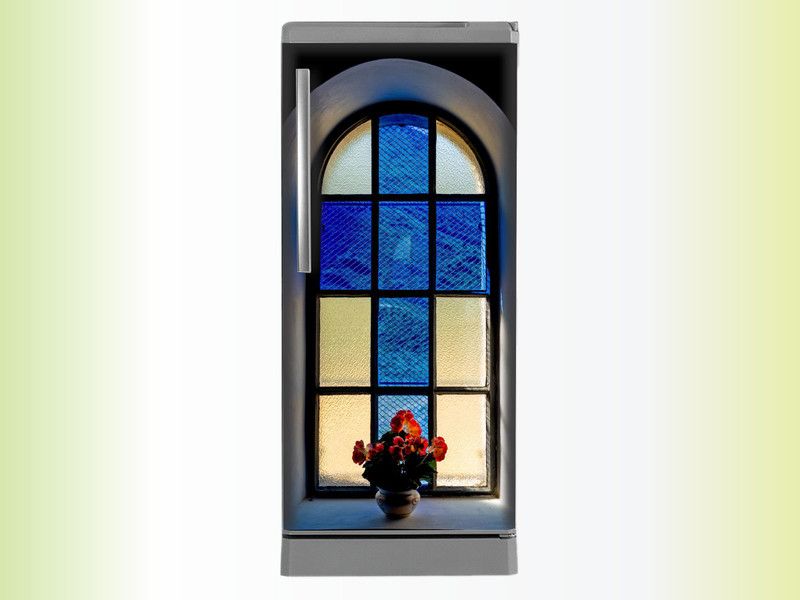 DivineDesigns 60 cm Window Vase Fridge Sticker Self Adhesive Sticker  (Pack of 1)