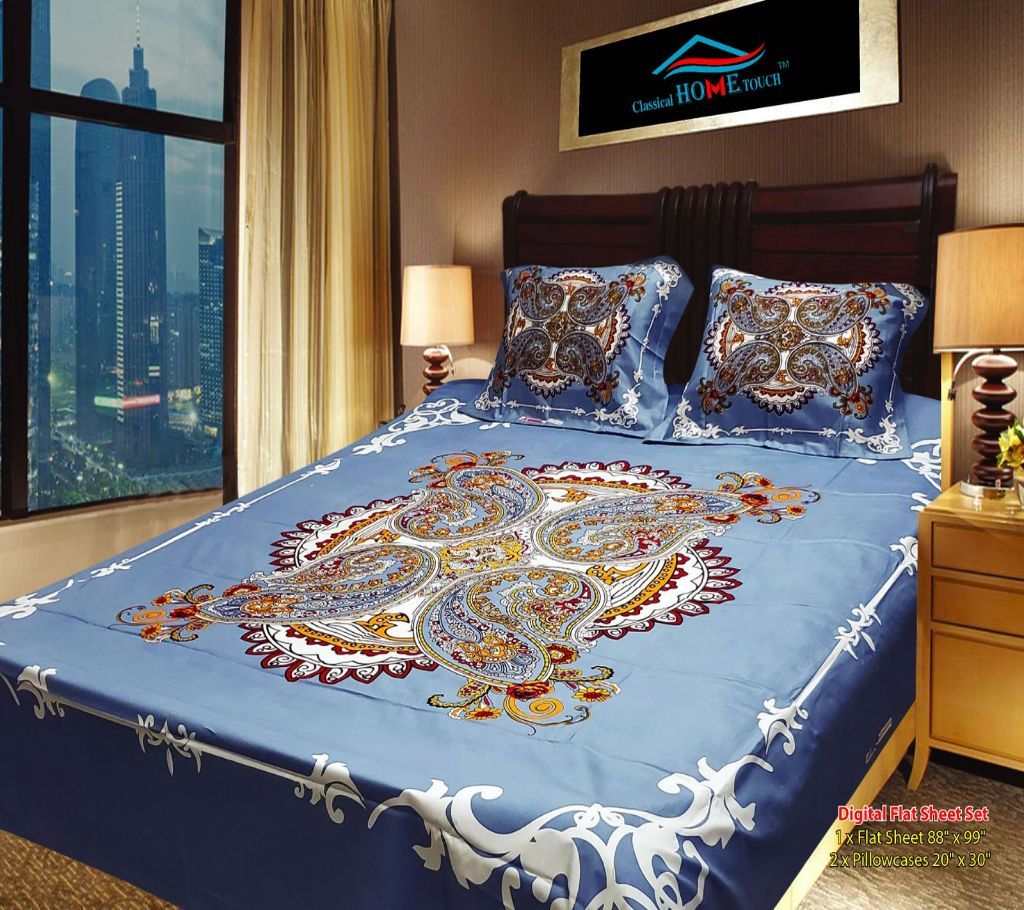 Panel Bed Sheet - Blue - 58(2) - ANJ