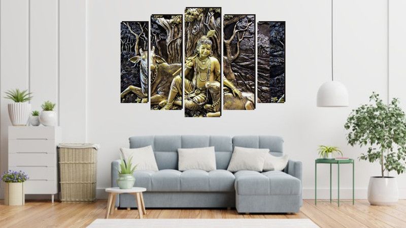 BALKRISHNA WALL STICKER 68 cm krishna bhagwan wall sticker Self Adhesive Sticker  (Pack of 1)