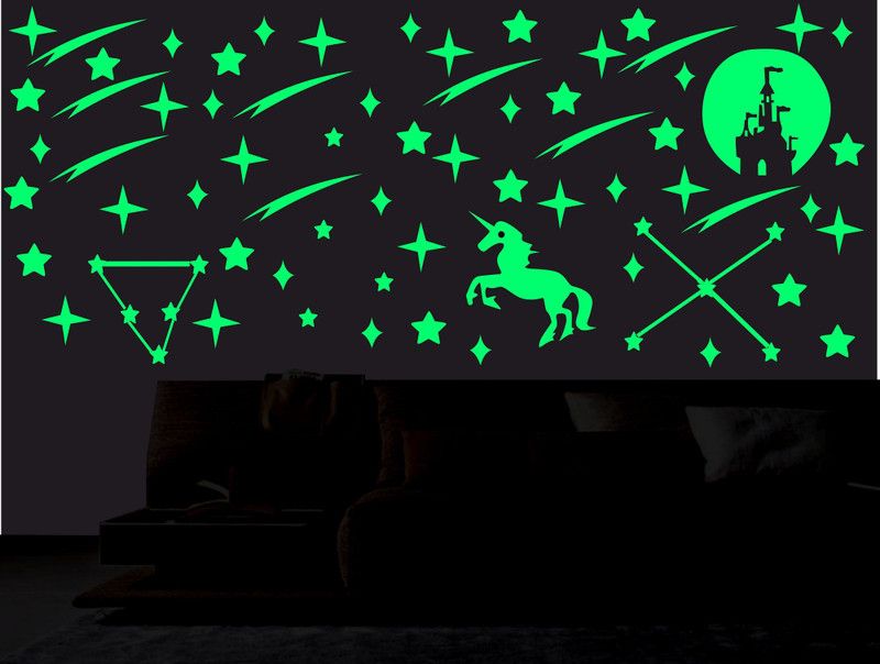 DreamKraft 25 cm Luminous Fluorescent Glow in The Dark Radium Sticker Self Adhesive Sticker  (Pack of 1)