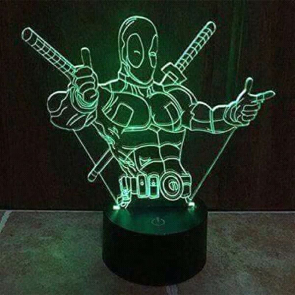 Super Power Man Remote Control 3D Lamp