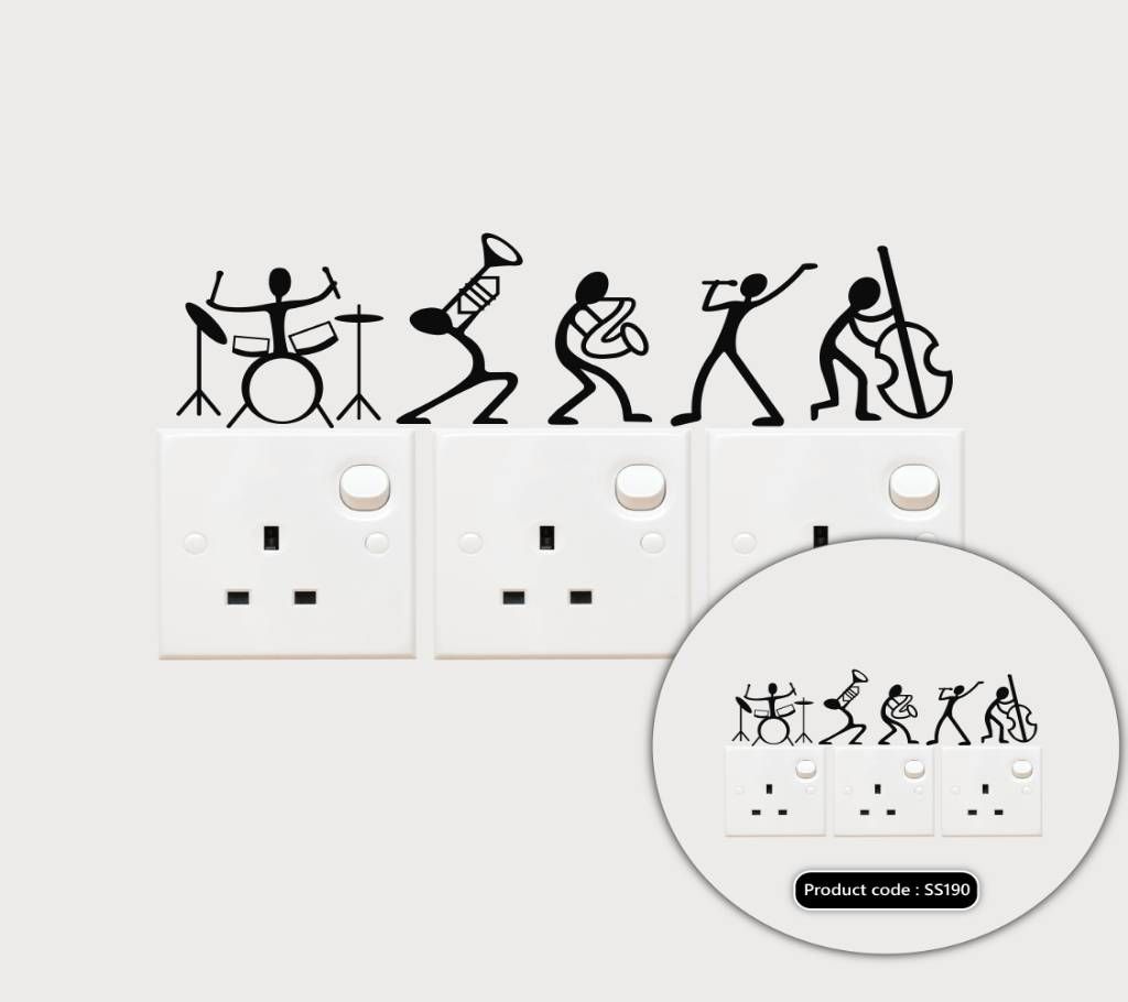 Happy Band Switch & Socket Vinyl decals removable wall Sticker