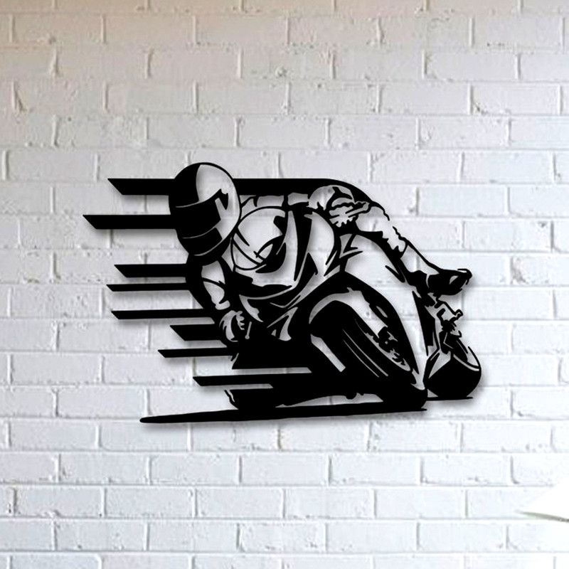 Advi Enterprises The 3D Wall Art MOTOCYCLES WALL ART 101(Black)Suitable for Living Room,Foyer,Bedroom,Hallway  (Black)