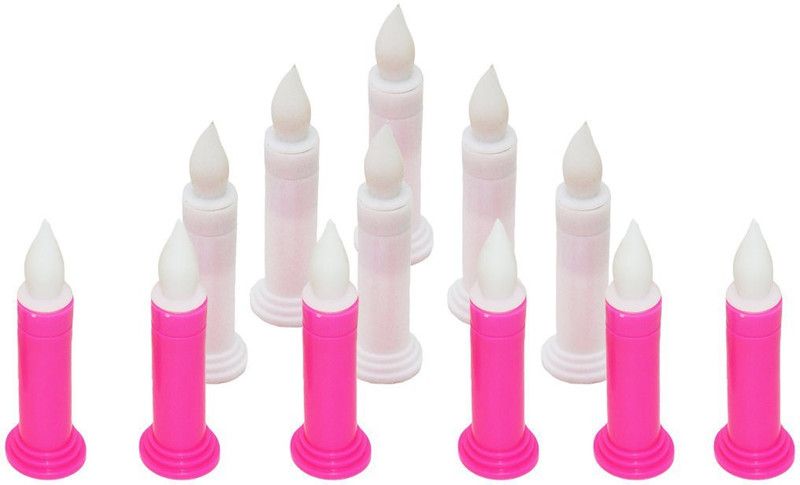Muren Led white tea light/diwali diya pack of 12 Candle  (Multicolor, Pack of 12)