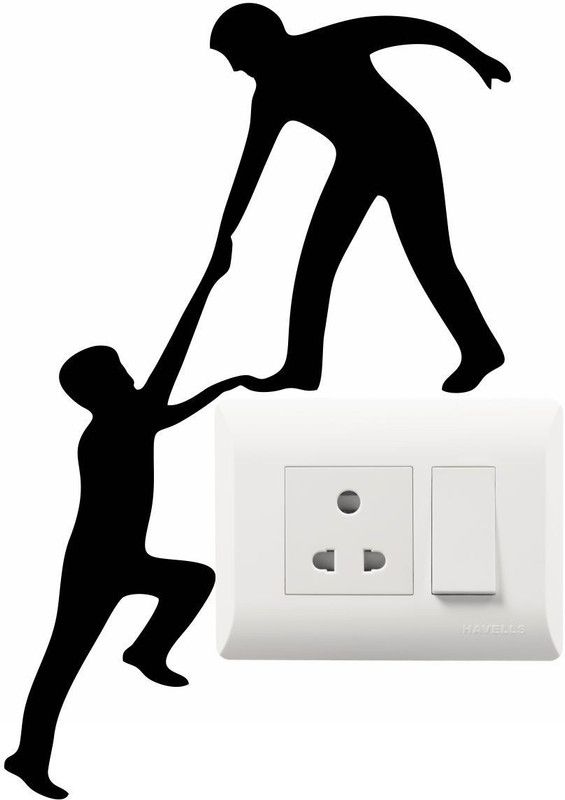 Devil designs 25 cm " Friends"Decorative switch Board sticker size (Pack of 2)S-SDSW63 Self Adhesive Sticker  (Pack of 1)