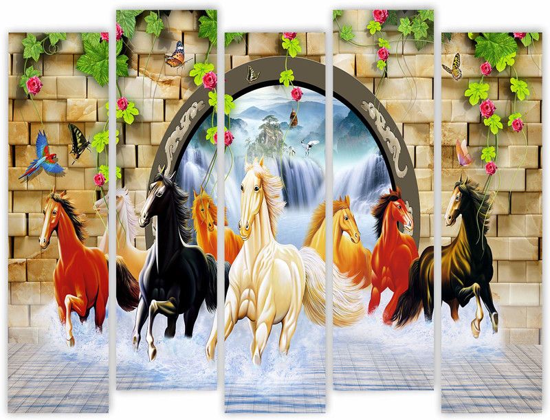 AY FASHION Digital Reprint 18 inch x 23 inch Painting  (Without Frame, Pack of 5)